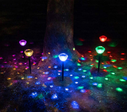 Lighteme Solar-Wege-LED-Leuchten, 8 Farbwechsel, für den Außenbereich, wasserdicht, 4 Stück