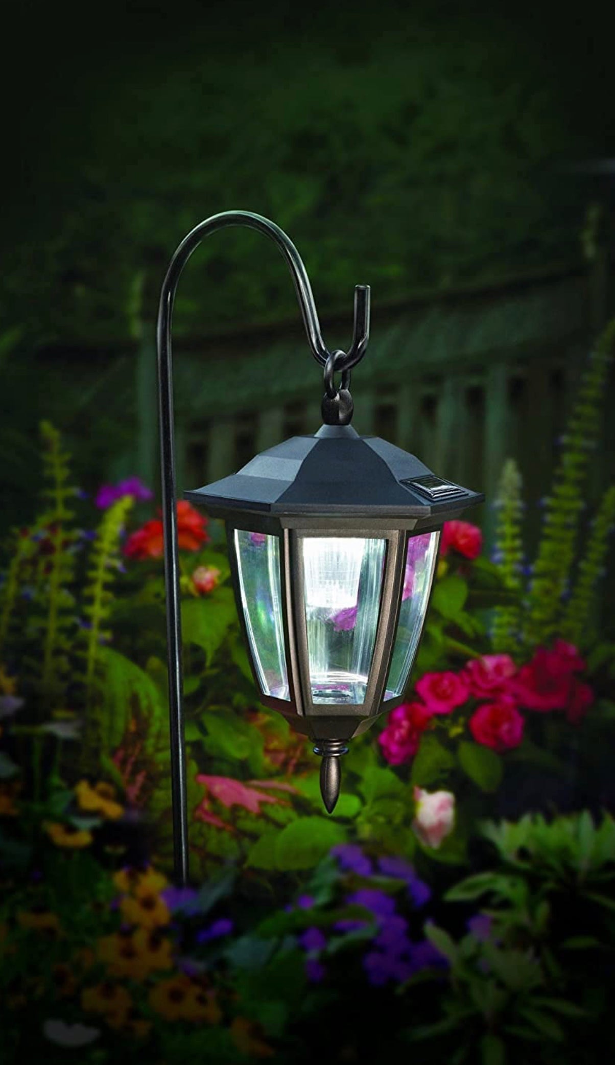Lighteme Solar Hanging Lights Dual Use Shepherd Hook Lights Outdoor, 4 Pack