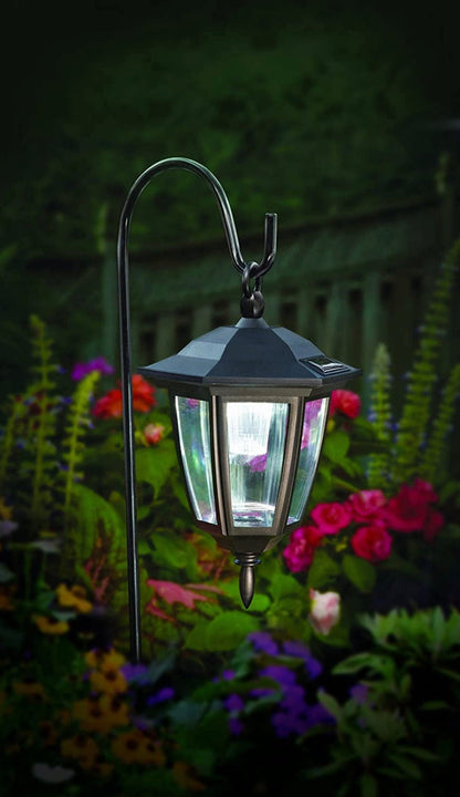 Lighteme Solar Hanging Lights Dual Use Shepherd Hook Lights Outdoor, 4 Pack