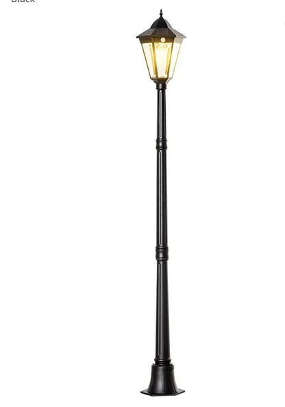 Lighteme 77" Solar Lamp Post Light, Waterproof Aluminum And Glass Outdoor Vintage Post Lamp
