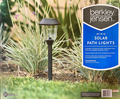 Lighteme 14-Lumen Solar Pathway Lights,10 Pack- Oil-rubbed Bronze