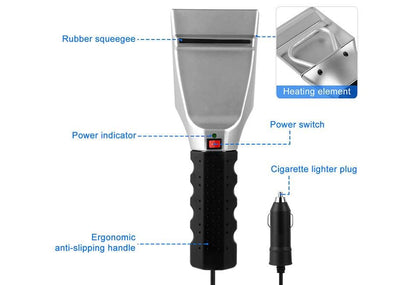 Lighteme Auto-Schaber, 12 V, beheizt, elektrisch, für die Windschutzscheibe, Eiskratzer, Schneeschmelzer, Entfernung 
