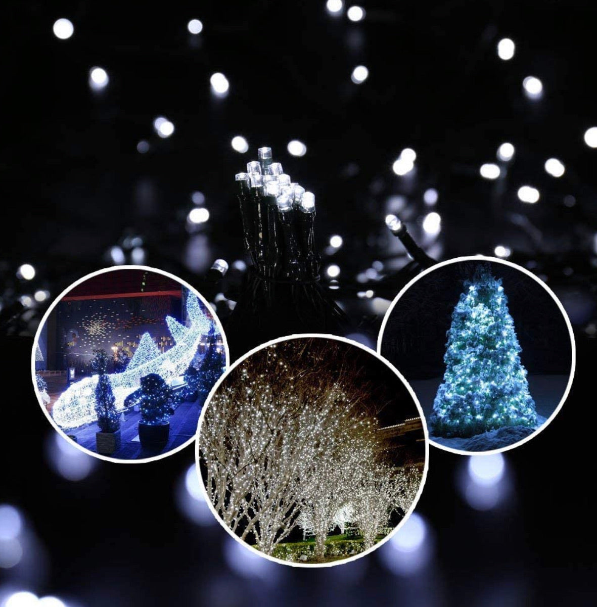 Lighteme 33Ft Solar Led string light 100LED Light-Green Wire