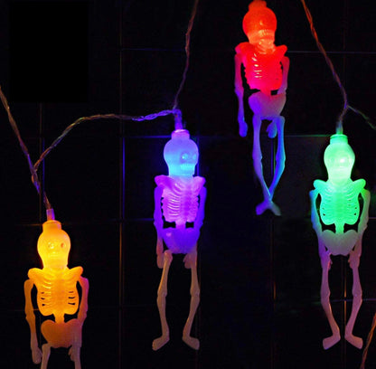 Lighteme 10Ft Solar Powered Skeleton Lights Halloween String Lights -20LEDs 2 Lighting Modes
