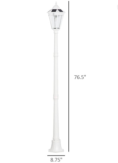 Lighteme 77" Solar Lamp Post Light, Waterproof Aluminum And Glass Outdoor Vintage Post Lamp