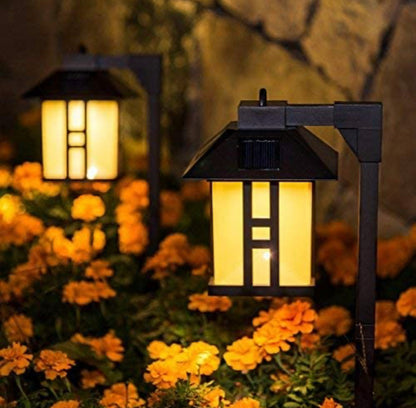 Lighteme Solar Powered Pathway Shepherd Hook Lights Asian Style (4 Pack)
