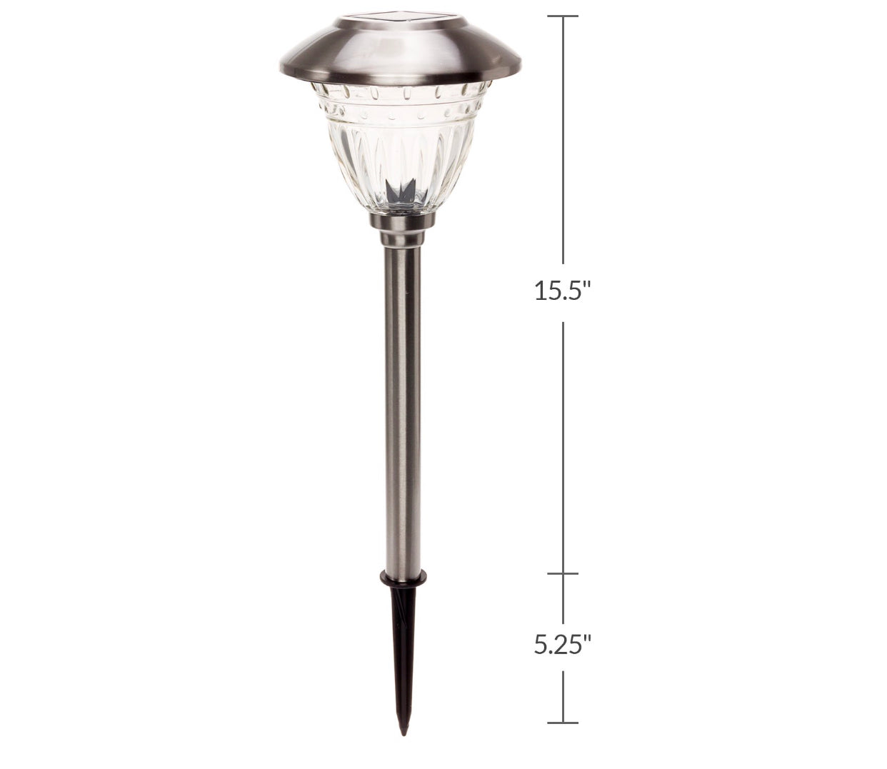 Lighteme 10 Pack Solar LED Pathway Lights Outdoor-Stainless Steel