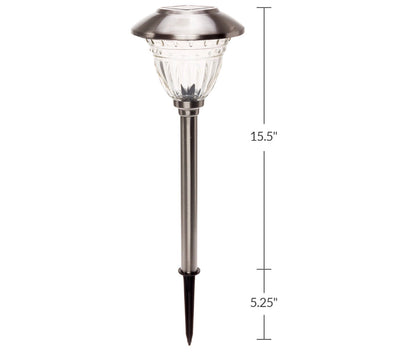 Lighteme 10 Pack Solar LED Pathway Lights Outdoor-Stainless Steel