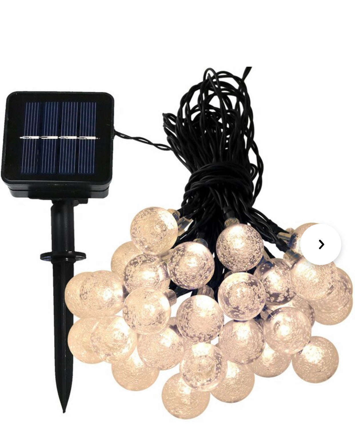 Lighteme 50 LED Solar Lamp Crystal Ball Globe Bulbs Waterproof -27Ft