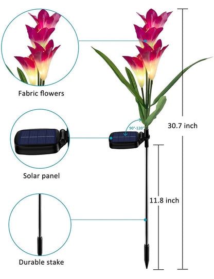 Lighteme Solar Lily Flower Lights (Pack of 4 = 16 Flowers)