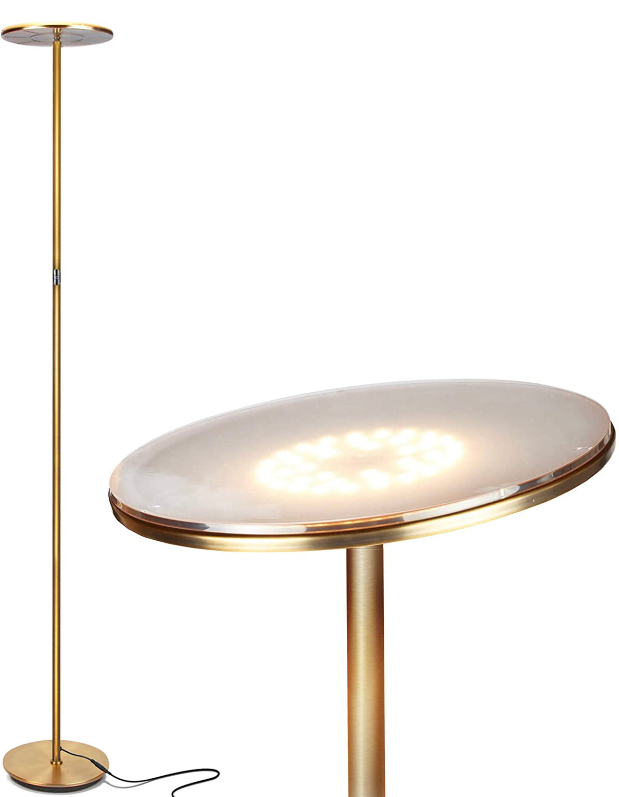 Lighteme Sky Moon LED-Torchiere-Stehlampe, superhell – hohe Lumenzahl für Wohnzimmer und Büros – dimmbar