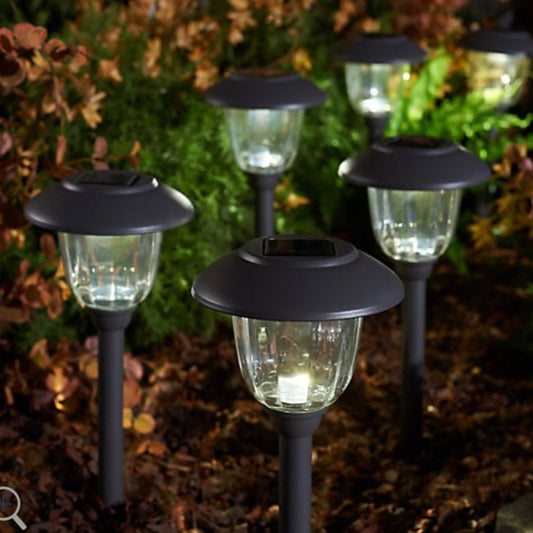 Lighteme 16-Piece Solar Pathway Lights Glass and Aluminum, 16 Lumen