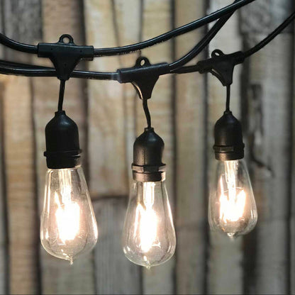 Lighteme 48Ft Pro Vintage Edition Plug-In Outdoor Schwere Qualität Kommerzielle Lichterkette-15 Glühbirnen