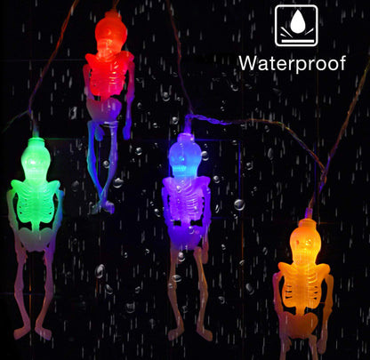 Lighteme 10Ft Solar Powered Skeleton Lights Halloween String Lights -20LEDs 2 Lighting Modes