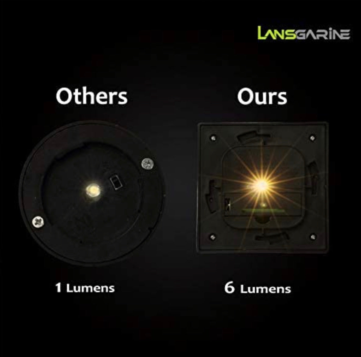 Lighteme 8 Pack Solar LED Lights,Large Rotating Outdoor Pathway Up To 10 Lumen