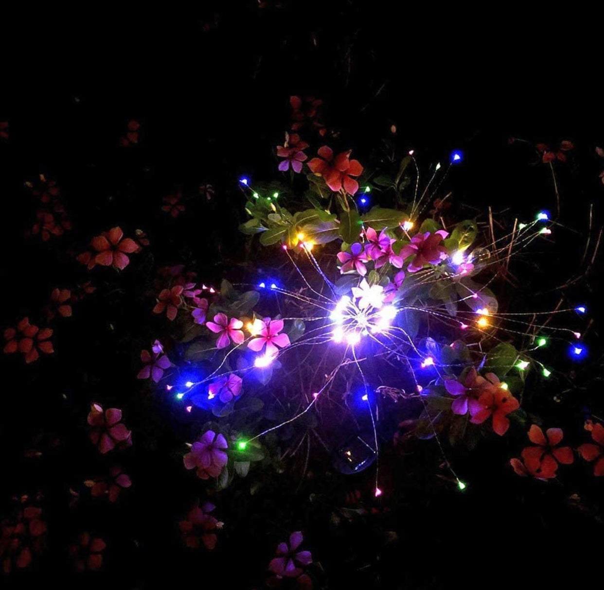 (2 Pack) Lighteme Solar Garden Firework Lights Solar Powered String Light with 2 Lighting Modes Twinkling and Steady