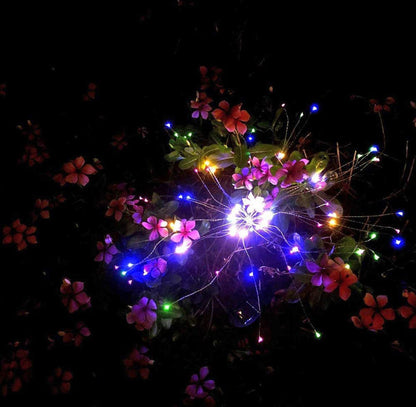 (2 Pack) Lighteme Solar Garden Firework Lights Solar Powered String Light with 2 Lighting Modes Twinkling and Steady