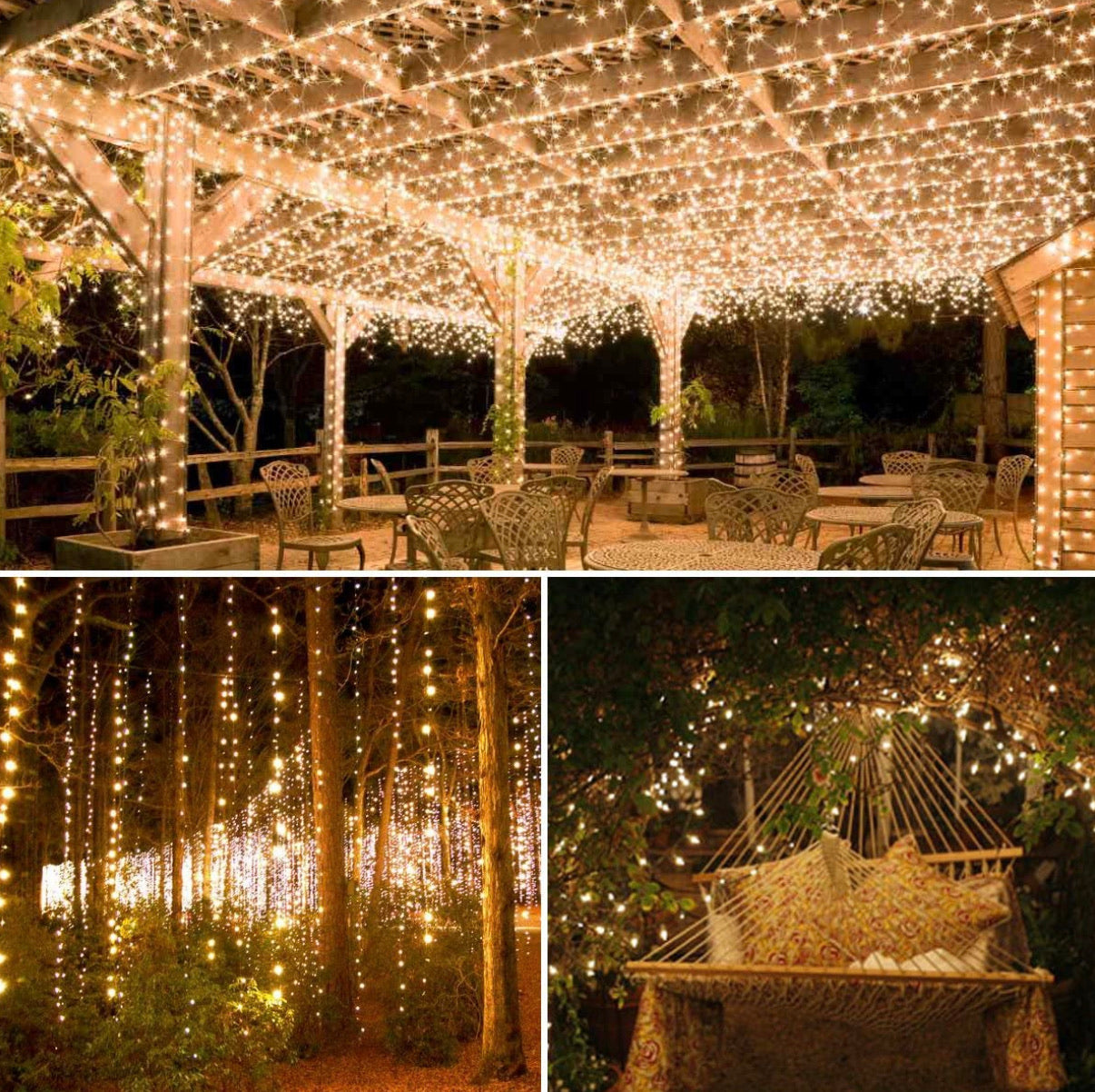 2PK Lighteme Solar String Lights Outdoor Copper Wire, Waterproof Solar Fairy Lights with 8 Lighting Modes