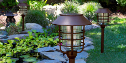 Lighteme Solar LED Pathway Lights - Oil-rubbed Bronze 4 Pack