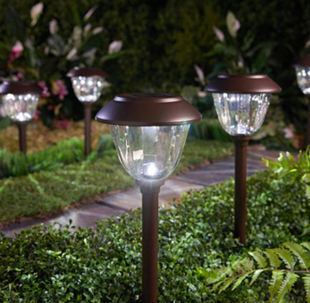 Lighteme 10 Pack Solar Pathway LED Lights Outdoor-15 Lumen