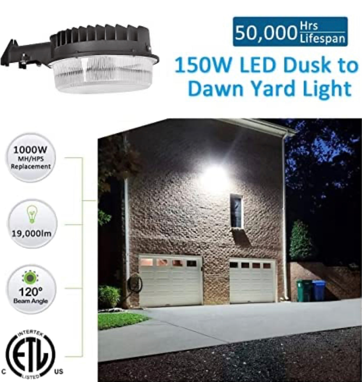 Lighteme LED Barn Light , 5000K Daylight 2000LM Dusk to Dawn LED Outdoor Yard Light with Photocell