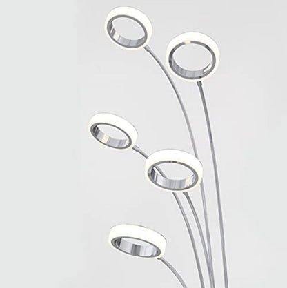 Lighteme Optical LED Integrated Floor Lamp Light Fixture, Chrome