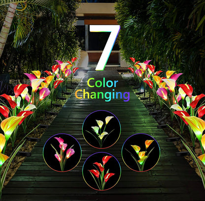Lighteme 4 Pack Solar Common Calla Lamp Four Color LED