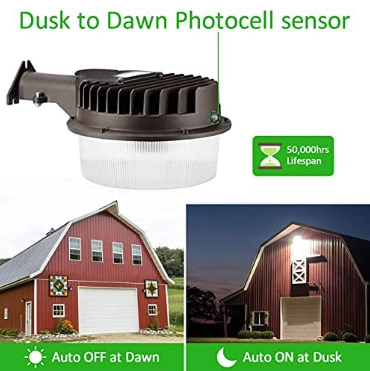 Lighteme LED Barn Light , 5000K Daylight 2000LM Dusk to Dawn LED Outdoor Yard Light with Photocell