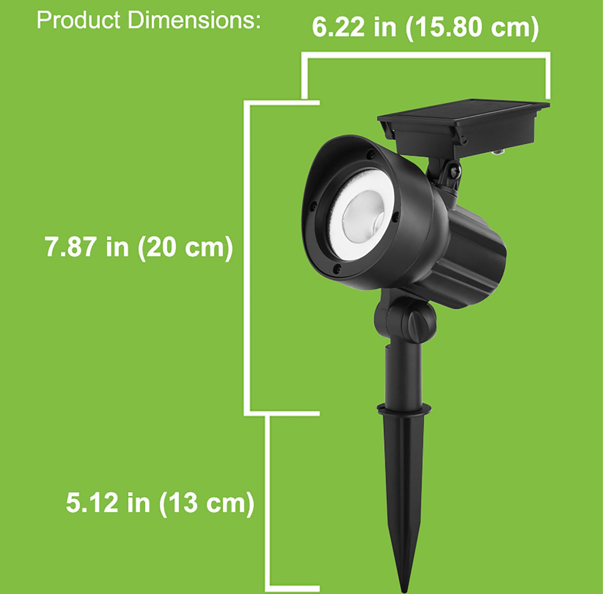 (5-Pack) Lighteme 50 Lumen Solar Outdoor Landscape Spot Light, Black
