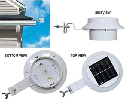 Lighteme Black Solar Powered LED Post Cap Fence Light 4 Pack