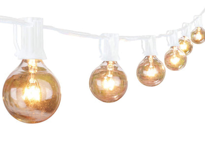 Lighteme 25 Ft Plug-In Outdoor String Light G40 Globe Patio Lights with 26 Edison Glass Bulbs Hanging Light