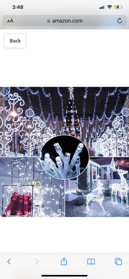 Lighteme 165Ft Solar String Lights White Wire Outdoor,500 LED Christmas Lights with 8 Modes and Timer, Remote Control