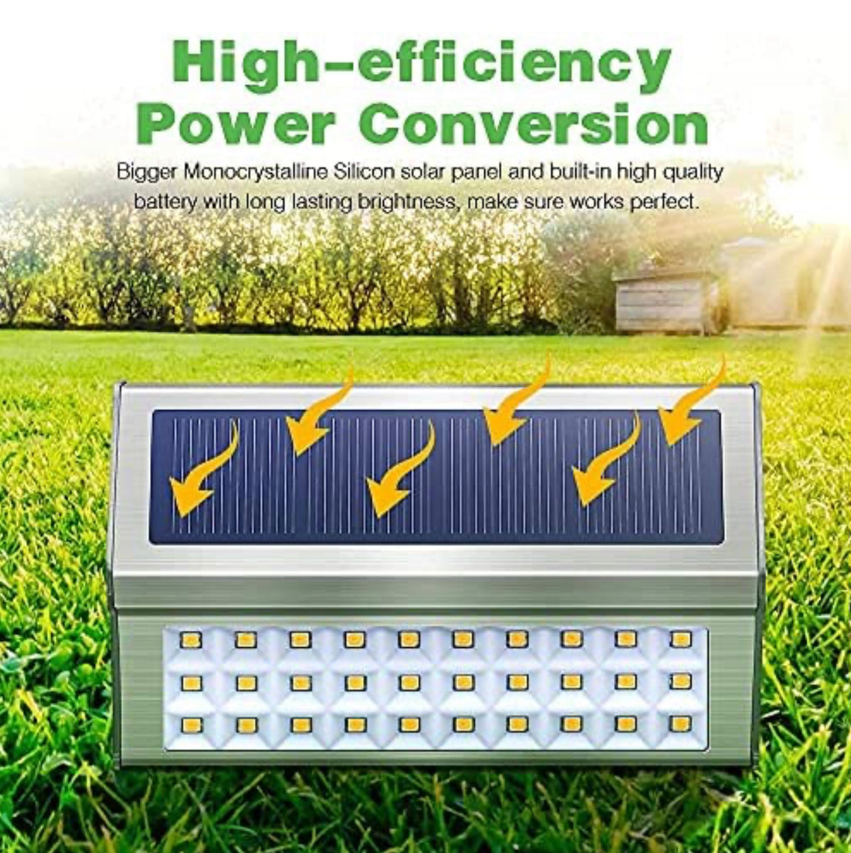 【6 Pack】Lighteme 30 LED Solar Step Lights Outdoor Stainless Steel Bright Solar Deck And Stairs Lights