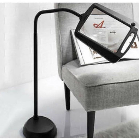 Lighteme 8X10 - Lampe loupe pleine page - Loupe mains libres avec lumière LED brillante pour la lecture - Col de cygne flexible pour maintenir la position 