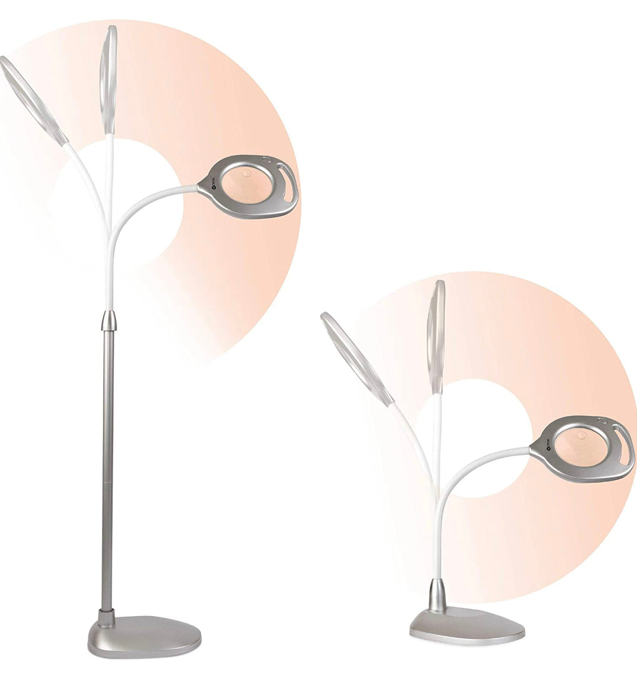 Lighteme 2-in-1 LED Magnifier Light Floor and Table Lamps – Optical Grade Hands-Free Magnifying LED Light, Modern Design for Crafting, Sewing, Reading, Needlework