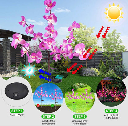 Lighteme 2 Pack Solar Orchid Flower Lights -40 Flowers