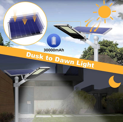 Lighteme 1000W Commercial Solar Street Light Outdoor 100000 Lumens Dusk to Dawn Solar with Remote Control