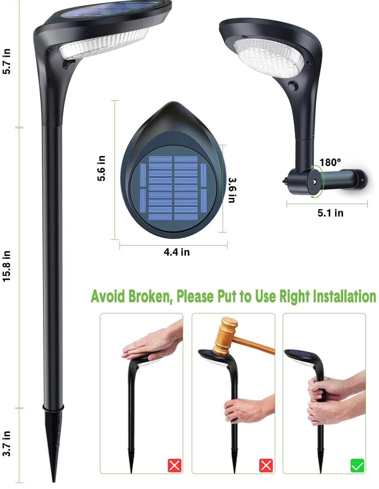 Lighteme Solar Pathway Lights, 4-Pack Color Glow LED Landscape Lighting-20 Lumen