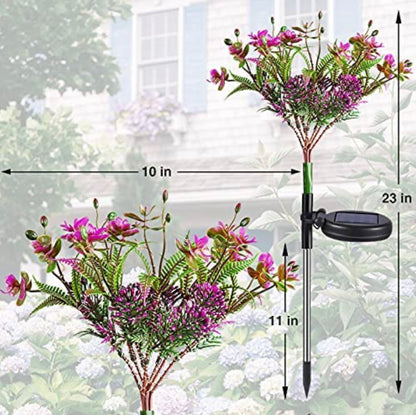 2 Pack - Lighteme Solar Powered Phalaenopsis Flowers Lights Design, Waterproof