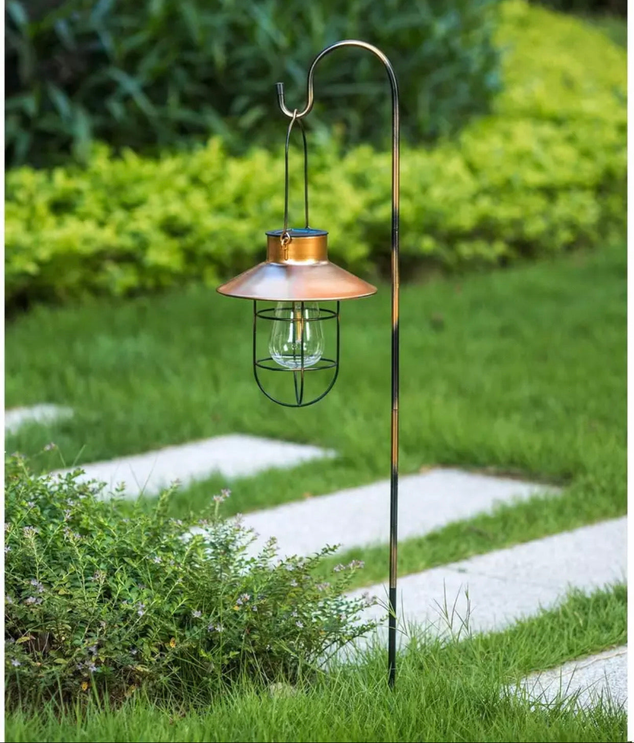Lighteme Hanging Solar Lantern with Shepherd Hook 31 Inch