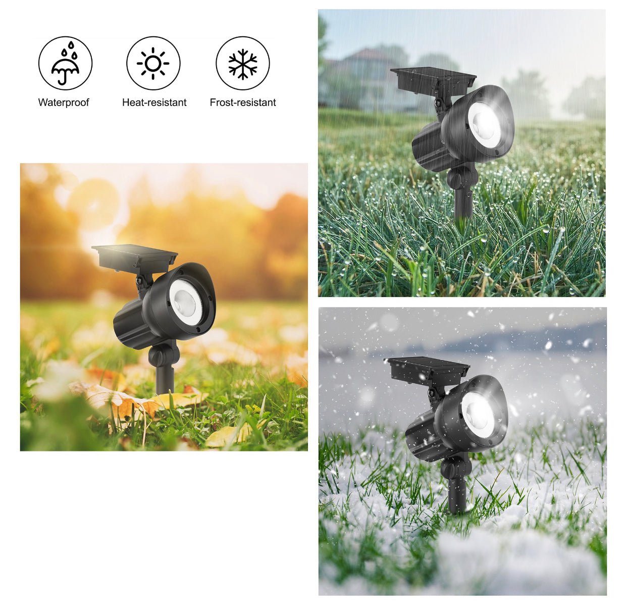 (5-Pack) Lighteme 50 Lumen Solar Outdoor Landscape Spot Light, Black