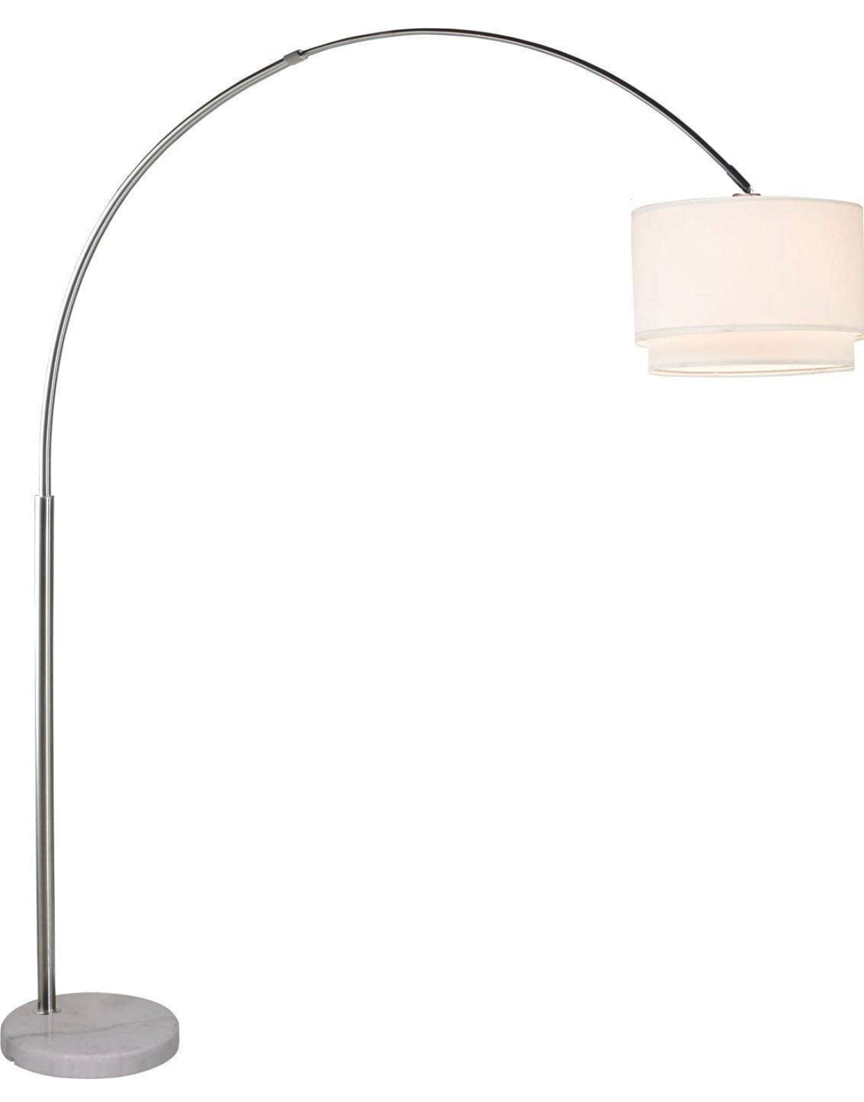 Lighteme Arc Floor Lamp with Unique Hanging Drum - Arching Over The Couch