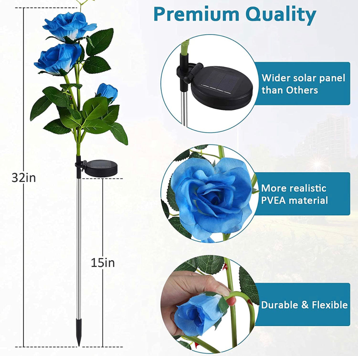 Lighteme Solar LED Rose Flower Light (2 Pack)
