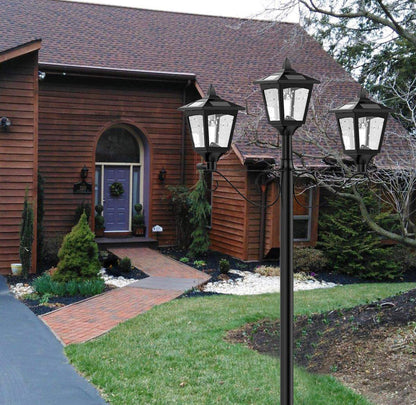 Lighteme 3 Fixture Outdoor Solar LED Lamp Post With 50 Lumen - 72Inch