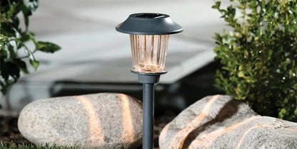 Lighteme 8 Pack Solar Pathway LED Lights Outdoor Color Changing -Stainless Steel