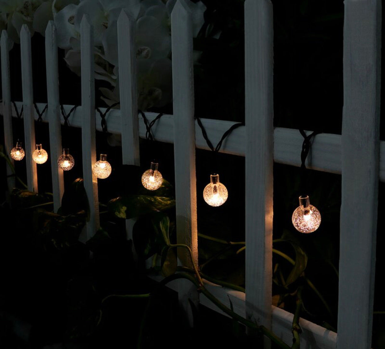 Lighteme 50 LED Solar Lamp Crystal Ball Globe Bulbs Waterproof -27Ft