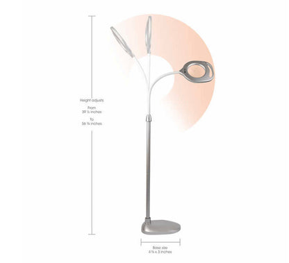Lighteme 2-in-1 LED Magnifier Light Floor and Table Lamps – Optical Grade Hands-Free Magnifying LED Light, Modern Design for Crafting, Sewing, Reading, Needlework