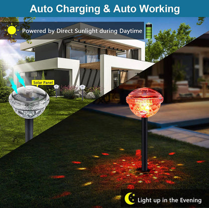 Lighteme Solar-Wege-LED-Leuchten, 8 Farbwechsel, für den Außenbereich, wasserdicht, 4 Stück