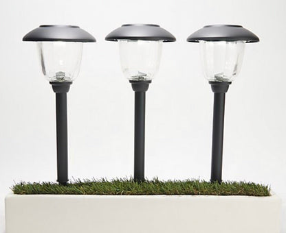 Lighteme 16-teilige Solar-Wegeleuchten aus Glas und Aluminium, 16 Lumen