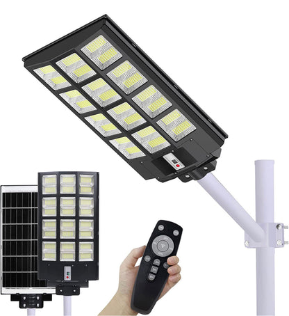 Lighteme 1200W Commercial Solar Street Light , 100000LM Parking Lot Light Dusk to Dawn With Remote